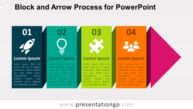 Continuous Block Arrow Process for PowerPoint Free Continuous Block Arrow Process for PowerPoint