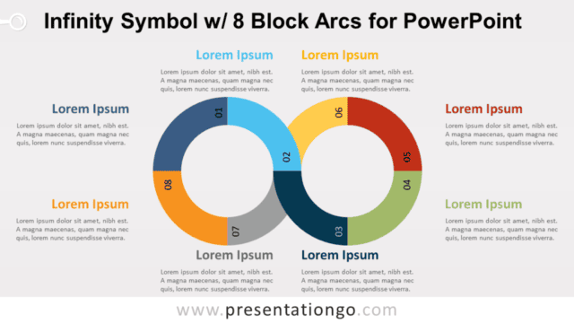 Infinity Symbol Diagram with Eight Block Arcs for PowerPoint Free Infinity Symbol Diagram with Eight Block Arcs for PowerPoint