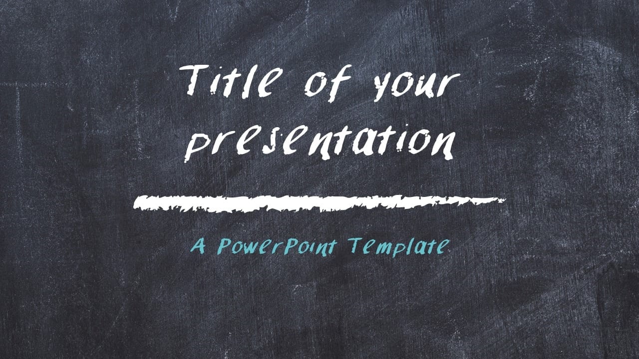 Chalkboard PowerPoint Template for Education - Cover Slide