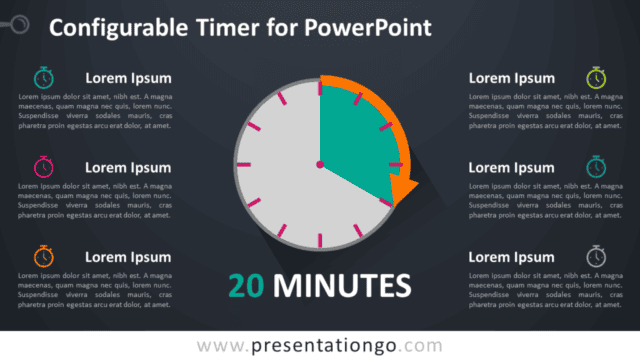 Configurable Timer Graphics for PowerPoint - Dark Background