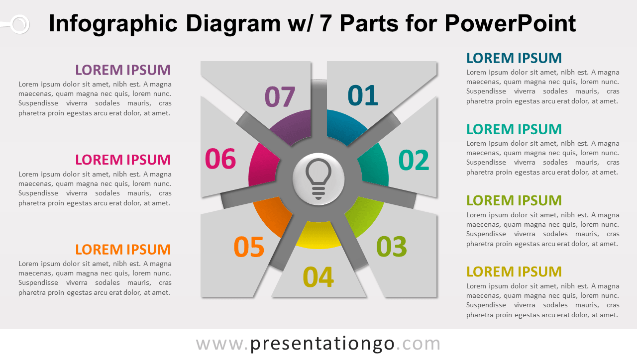 Free Infographic Diagram with 7 Parts PowerPoint Template - Slide 1