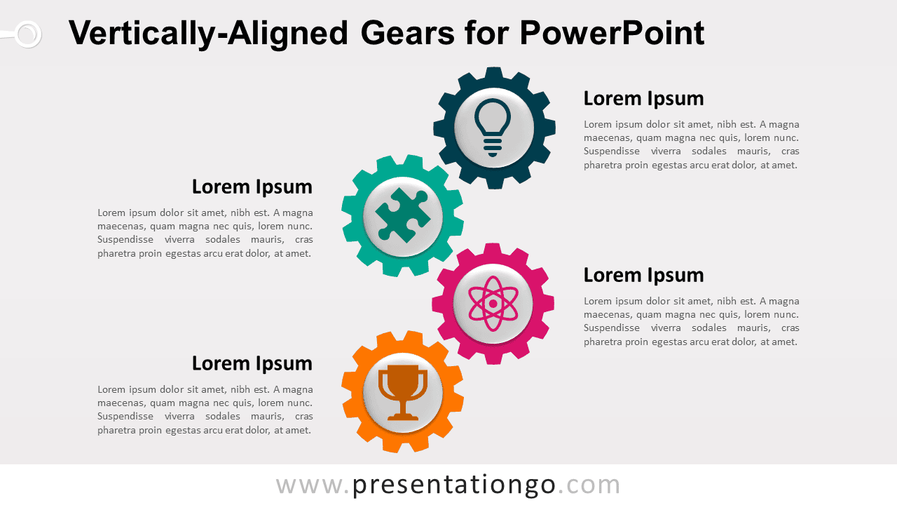 Free Vertical Gears for PowerPoint