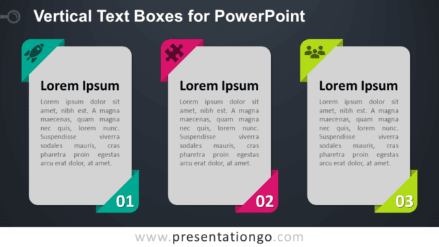 Free Vertical Textboxes for PowerPoint - Dark Background