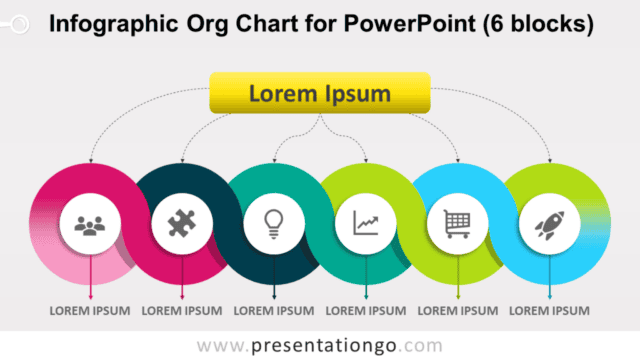 Infographic Organization Chart for PowerPoint with 6 Blocks Free Infographic Organization Chart for PowerPoint with 6 Blocks