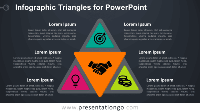 Free Infographic Triangles PowerPoint Template - Dark Background