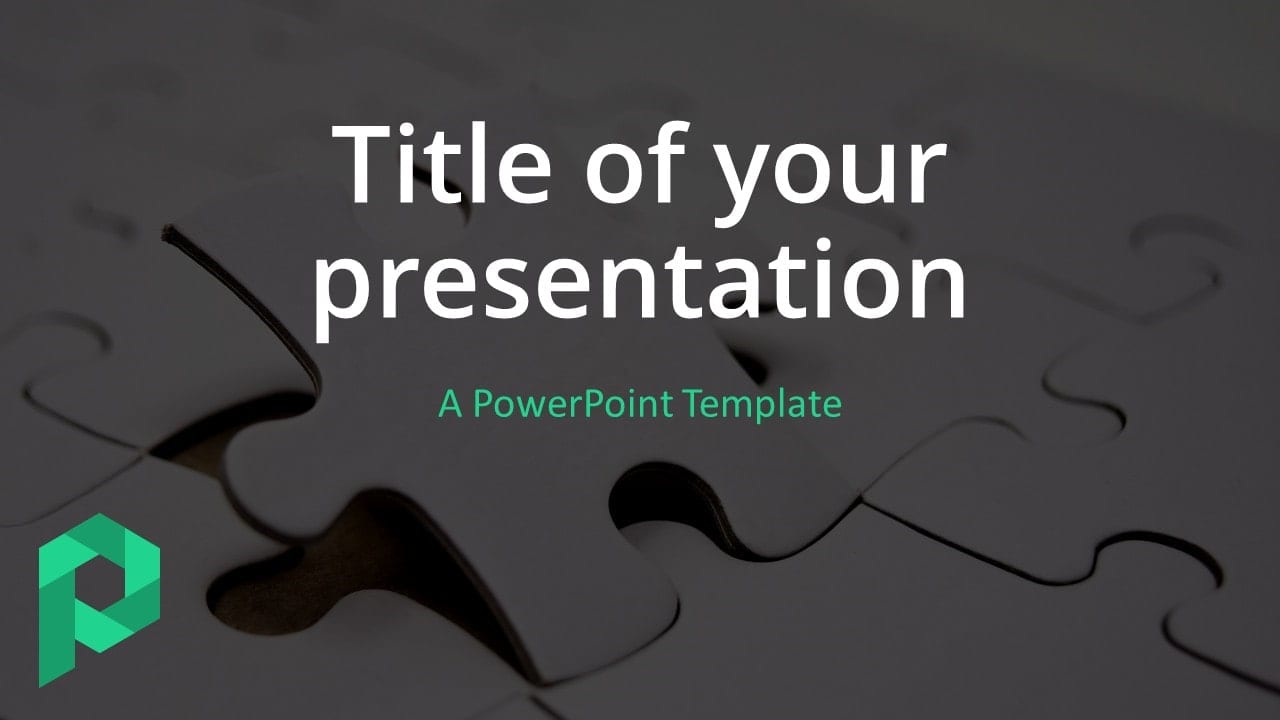Free Jigsaw Puzzle Template for PowerPoint (Dark) - Cover Slide