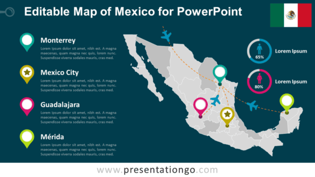 Free Editable Mexico Map for PowerPoint