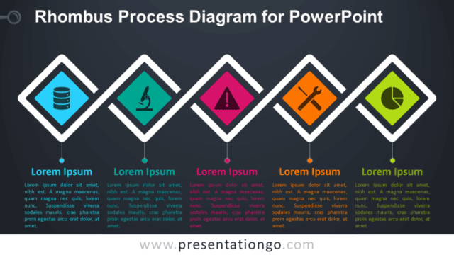 Rhombus Process for PowerPoint - Dark Background Free Rhombus Process for PowerPoint - Dark Background