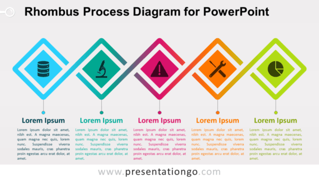 Rhombus Process for PowerPoint (Gradient)