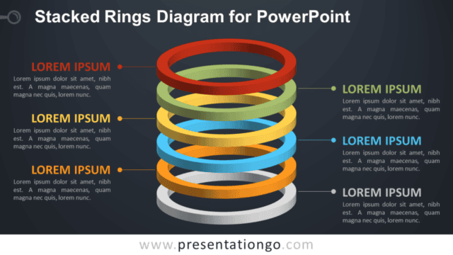 Stacked Rings for PowerPoint - Dark Background Free Stacked Rings for PowerPoint - Dark Background