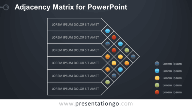 Adjacency Matrix for PowerPoint - Dark Background