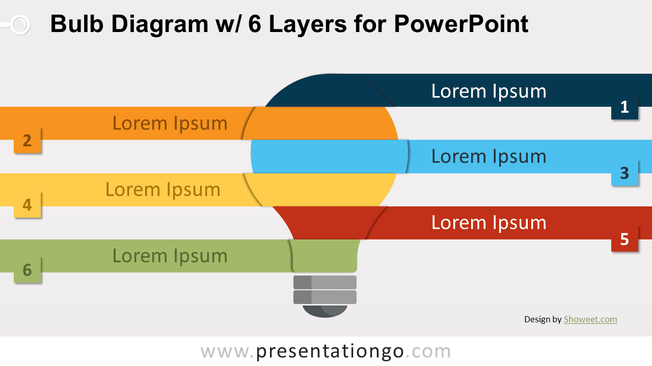 Free Bulb with 6 Layers for PowerPoint