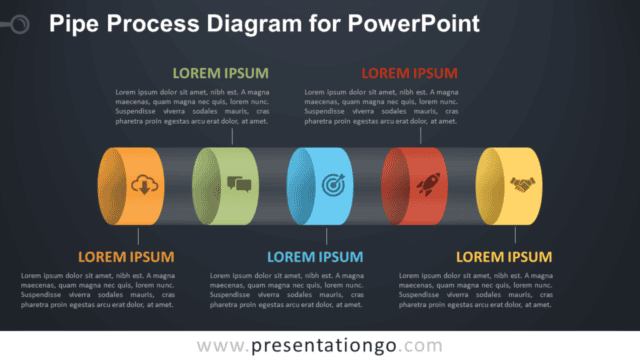 Pipe Process for PowerPoint - Dark Background