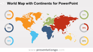 Free Worldmap with Continents for PowerPoint