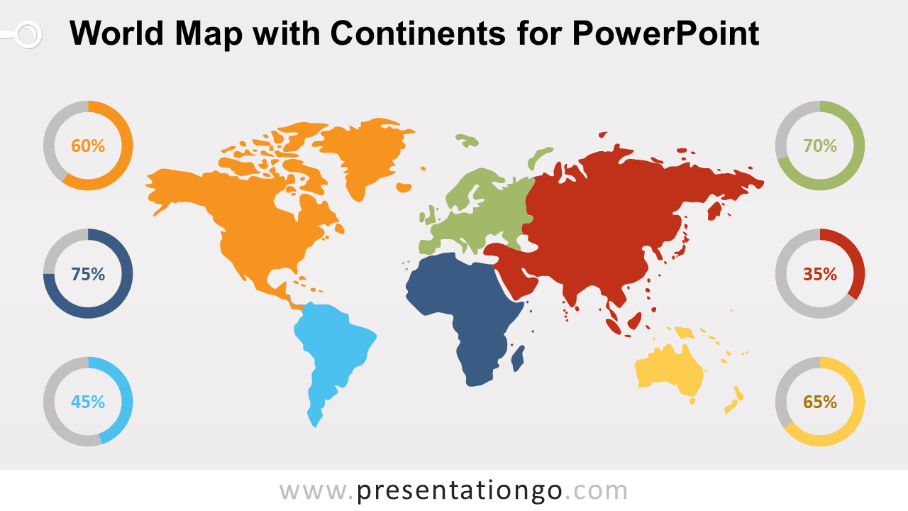 Free Worldmap with Continents for PowerPoint