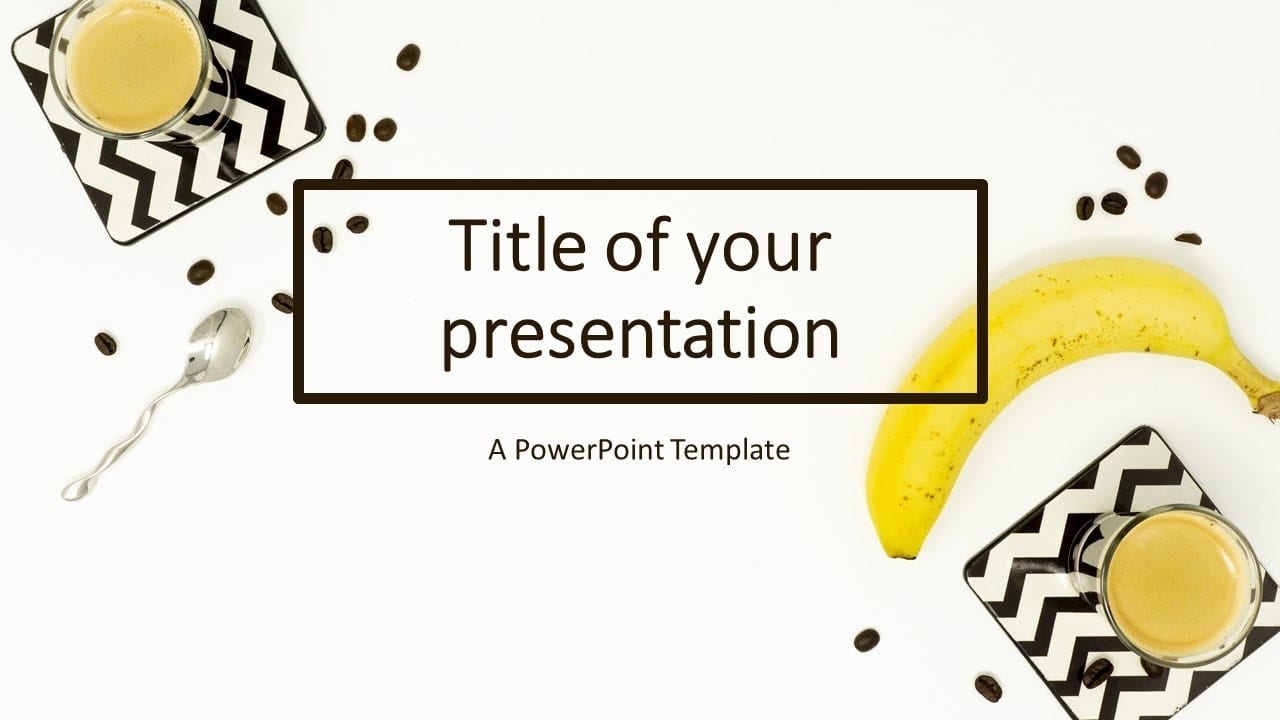 Flat Lay Banana and Coffee Cups PowerPoint Template