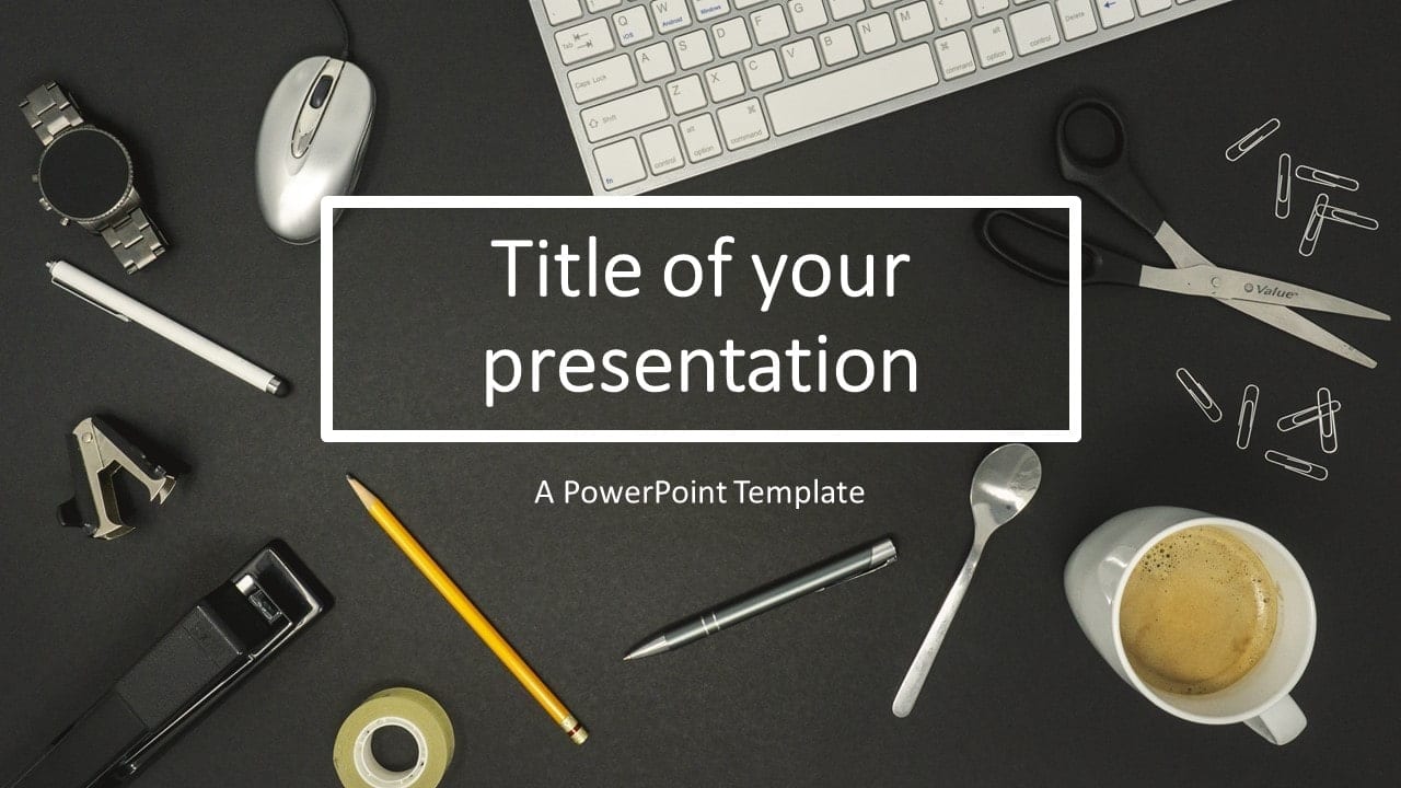 Flat Lay PowerPoint Template with iMac Keyboard