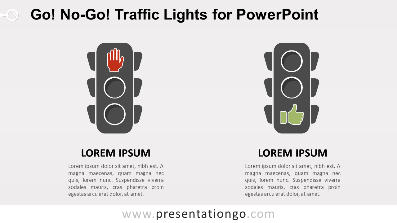 Free Go, No-Go Traffic Lights Comparison for PowerPoint