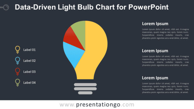 Light Bulb Chart for PowerPoint - Dark Background Free Light Bulb Chart for PowerPoint - Dark Background