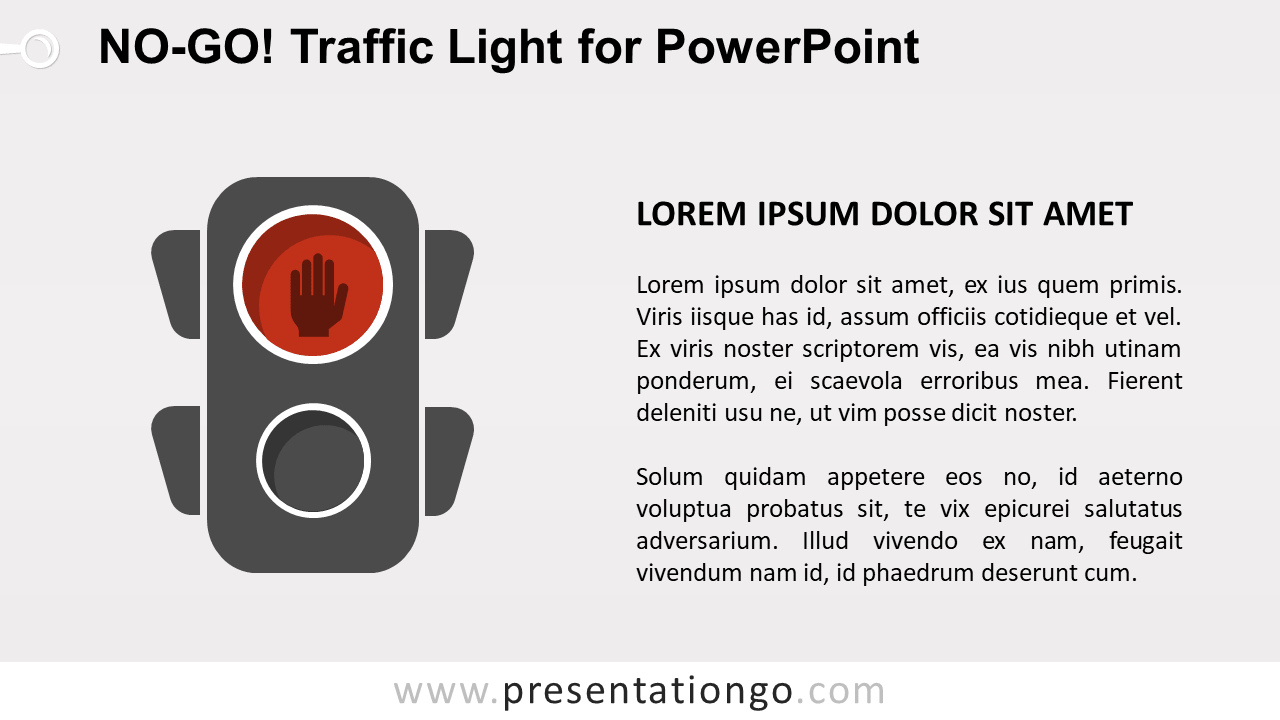 Free No-Go Red Traffic Light for PowerPoint