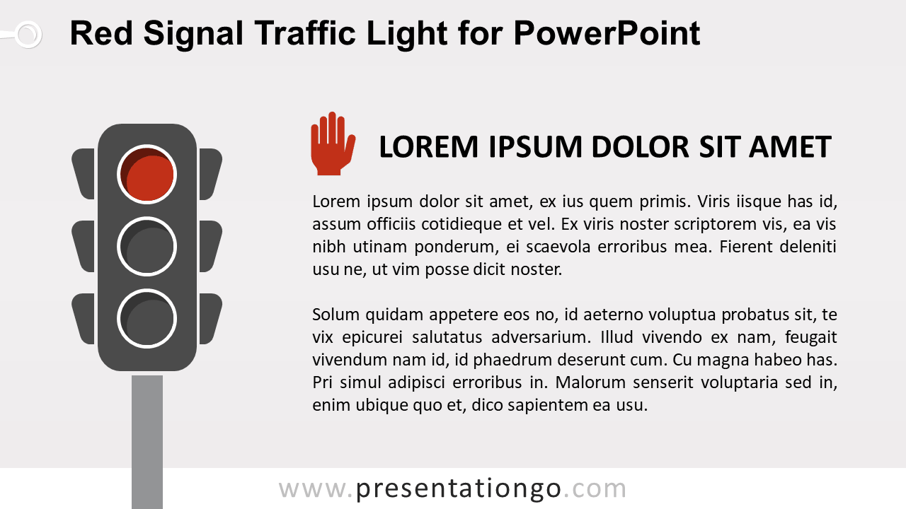 Free Red Traffic Light for PowerPoint