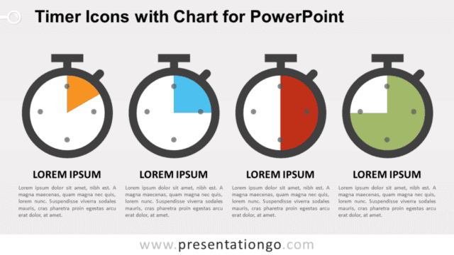Timer Icons with Chart for PowerPoint