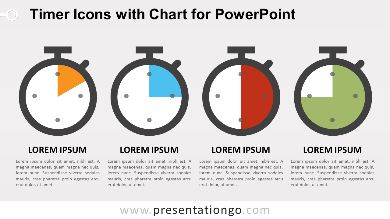 Timer Icons with Chart for PowerPoint