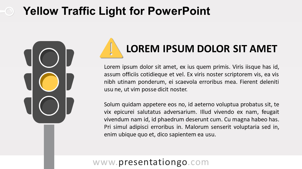 Free Yellow Traffic Light for PowerPoint