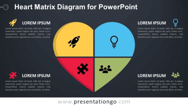 Free Heart Matrix for PowerPoint - Dark Background