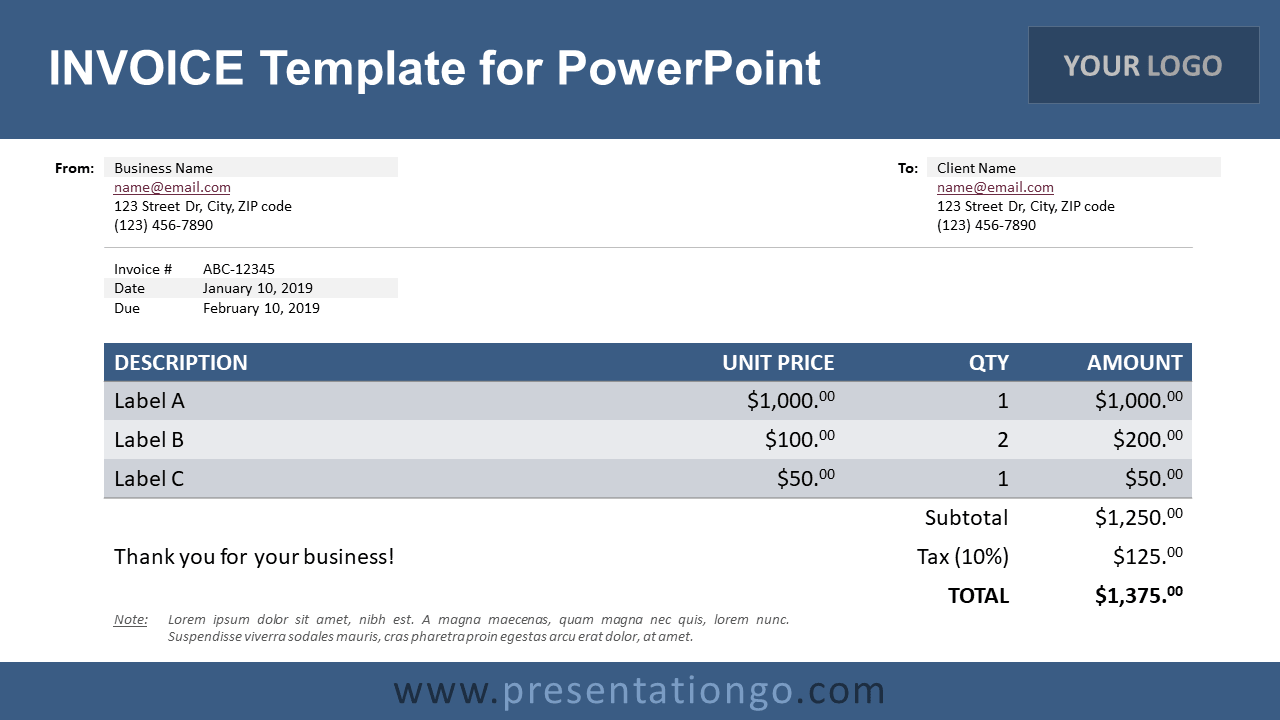 Free Invoice PowerPoint Template