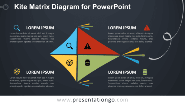 Free Kite Matrix for PowerPoint - Dark Background