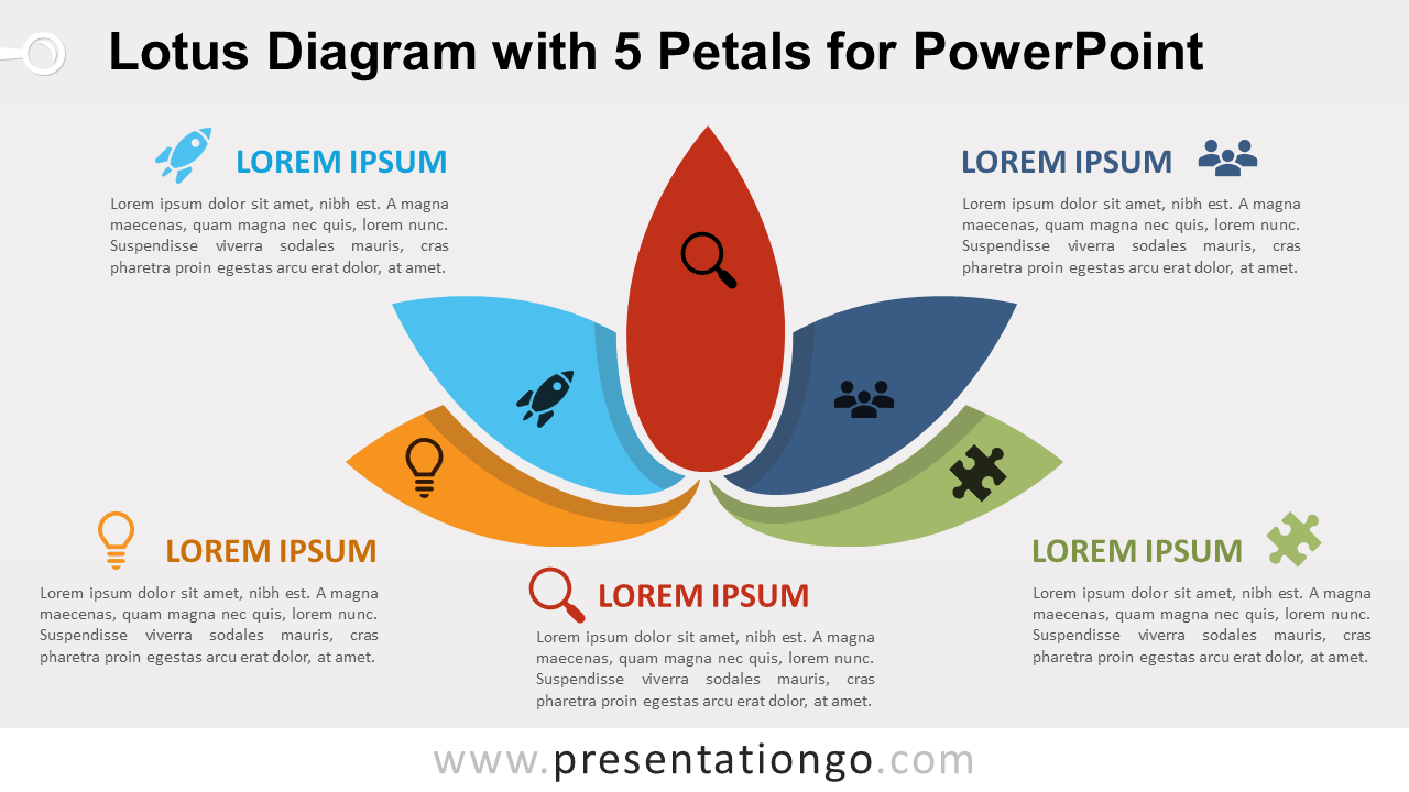 Free Lotus with 5 Petals for PowerPoint