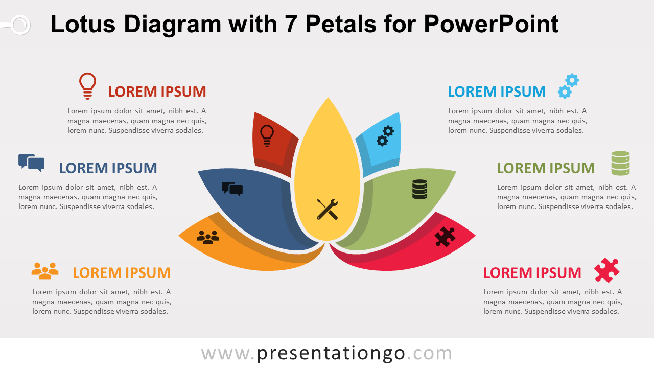 Free Lotus with 7 Petals for PowerPoint