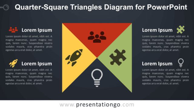 Free Quarter-Square Triangles for PowerPoint - Dark Background