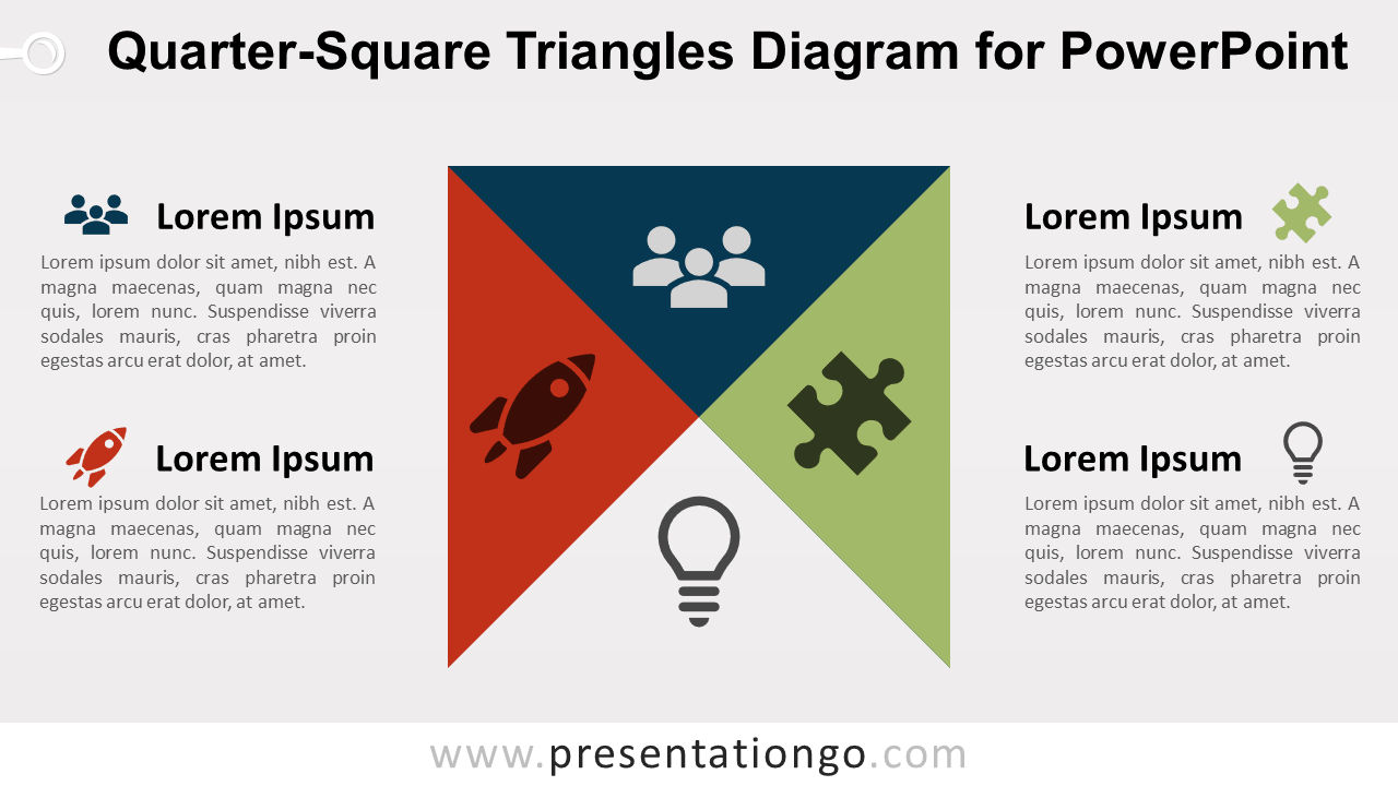 Free Quarter-Square Triangles for PowerPoint