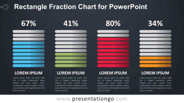 Fraction PowerPoint Chart - Dark Background