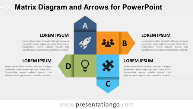 Free Matrix Diagram and Arrows for PowerPoint Free Matrix Diagram and Arrows for PowerPoint
