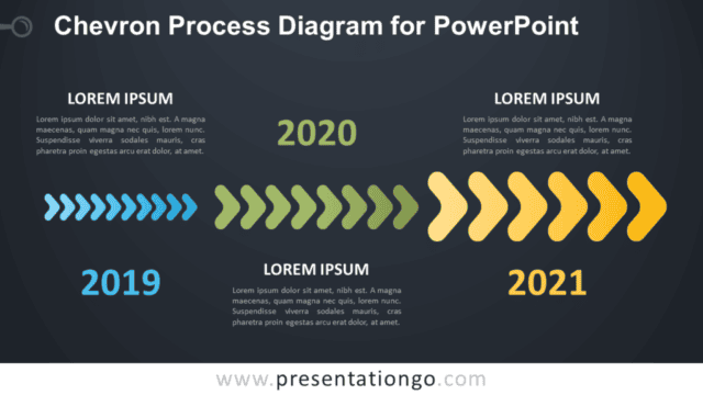 Free Chevron Process for PowerPoint - Dark Background