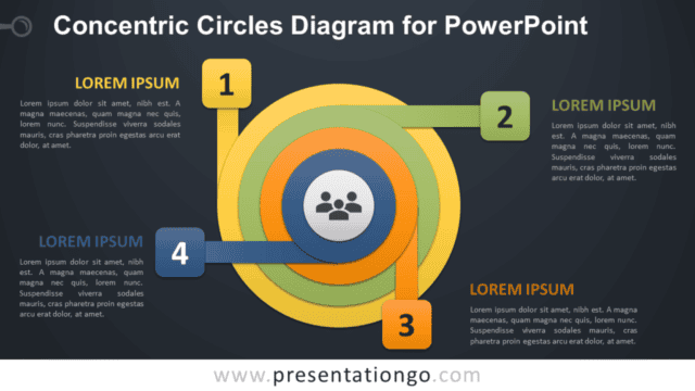 Free Concentric Circles for PowerPoint - Dark Background