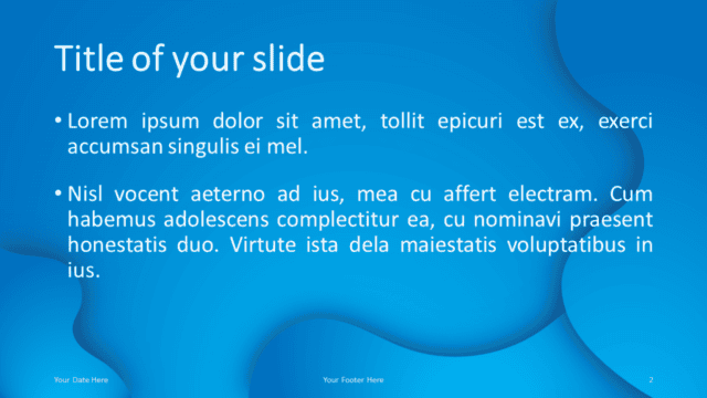 Fluids Free PowerPoint Template (Blue) - Title and Content Layout Fluids Free PowerPoint Template (Blue) - Title and Content Layout