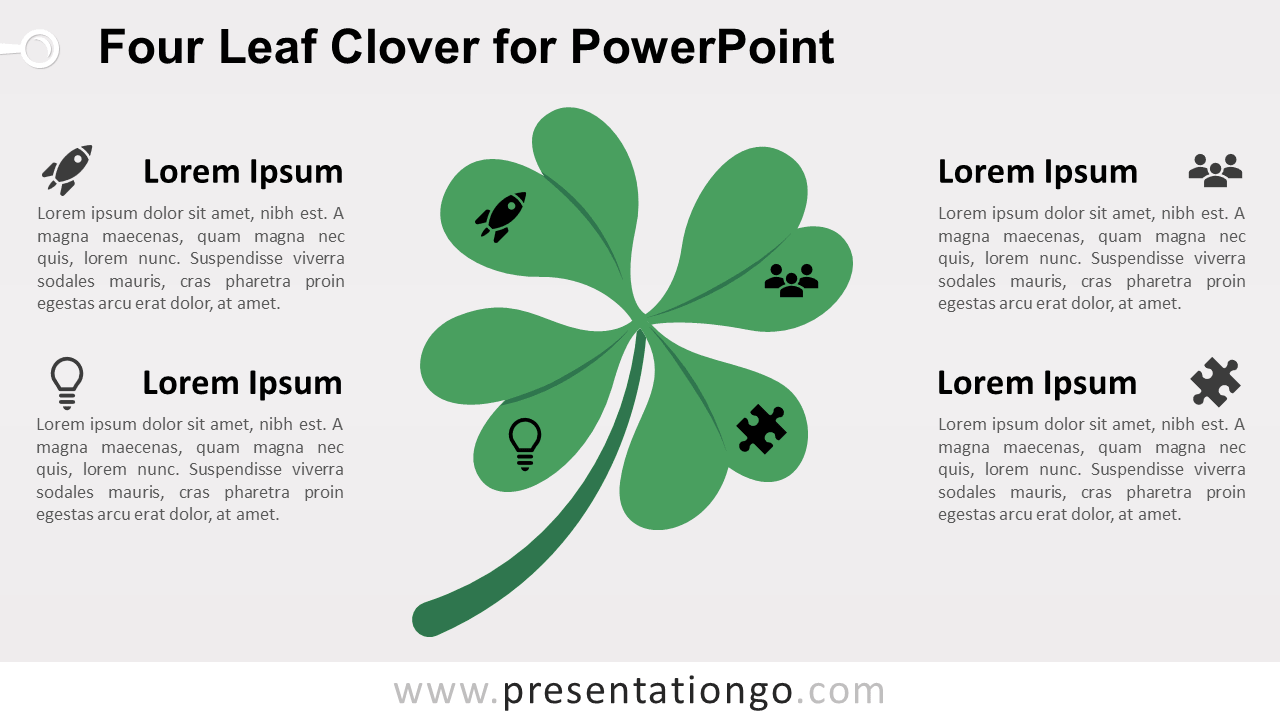 Four-Leaf Clover PowerPoint Template