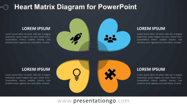 Free Heart Matrix for PowerPoint - Dark Background