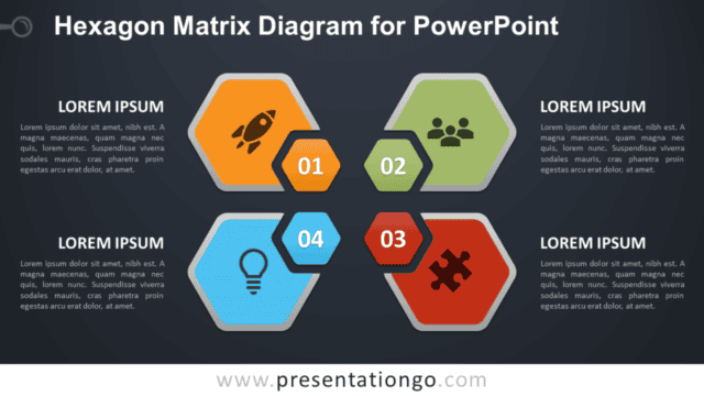 Hexagon Matrix for PowerPoint - Dark Background Free Hexagon Matrix for PowerPoint - Dark Background