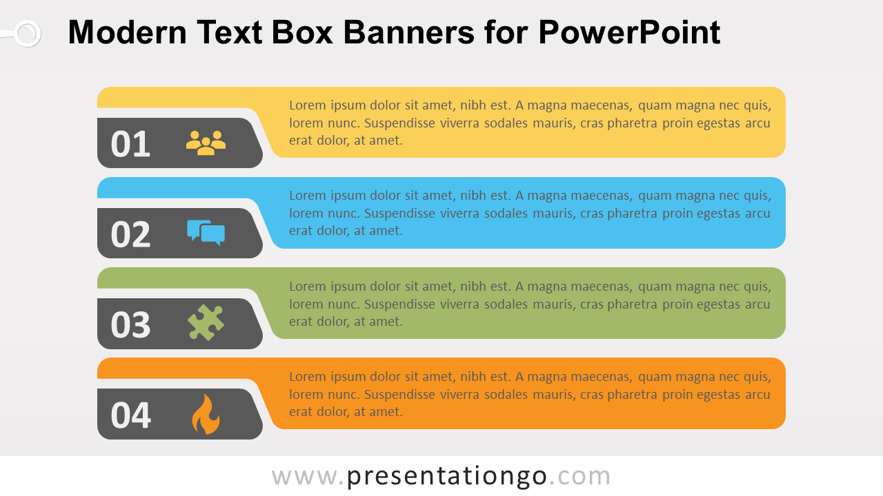 Free Modern Horizontal Text Boxes for PowerPoint