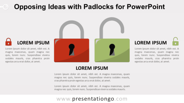 Open - Closed Padlocks for PowerPoint Free Open - Closed Padlocks for PowerPoint
