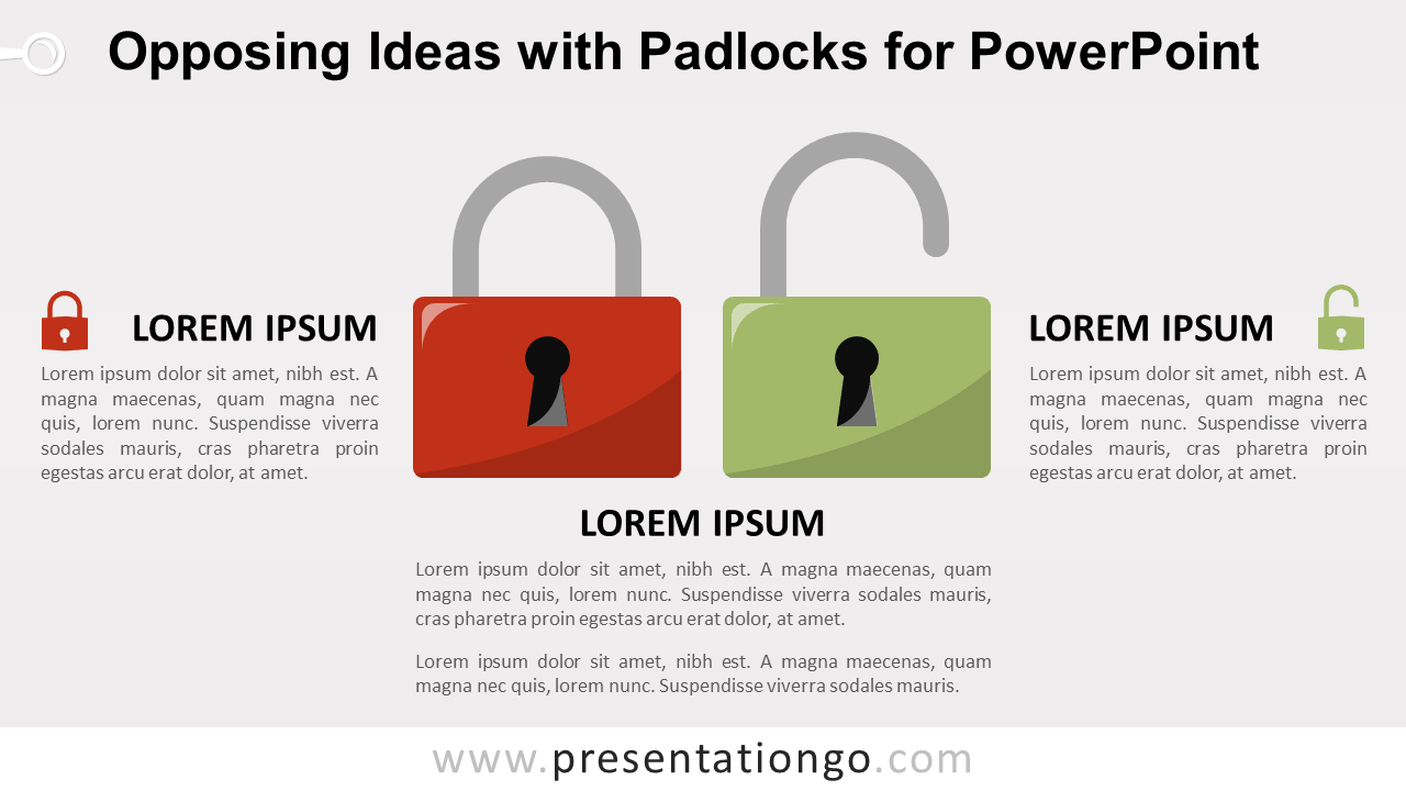 Free Open - Closed Padlocks for PowerPoint