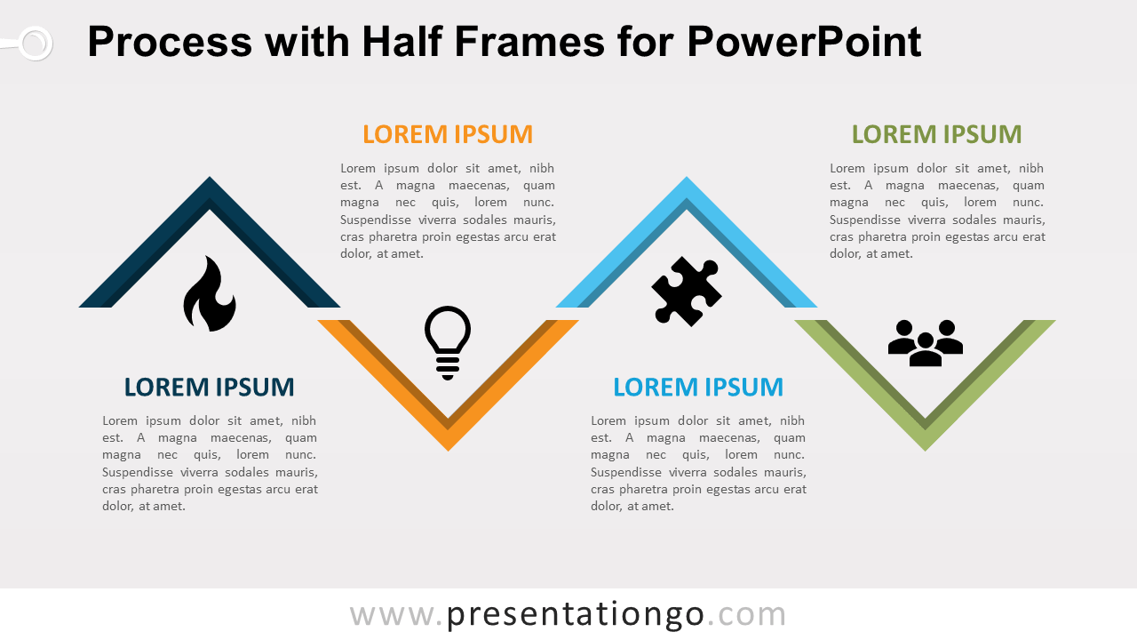 Free Process Diagram with Half Frames for PowerPoint