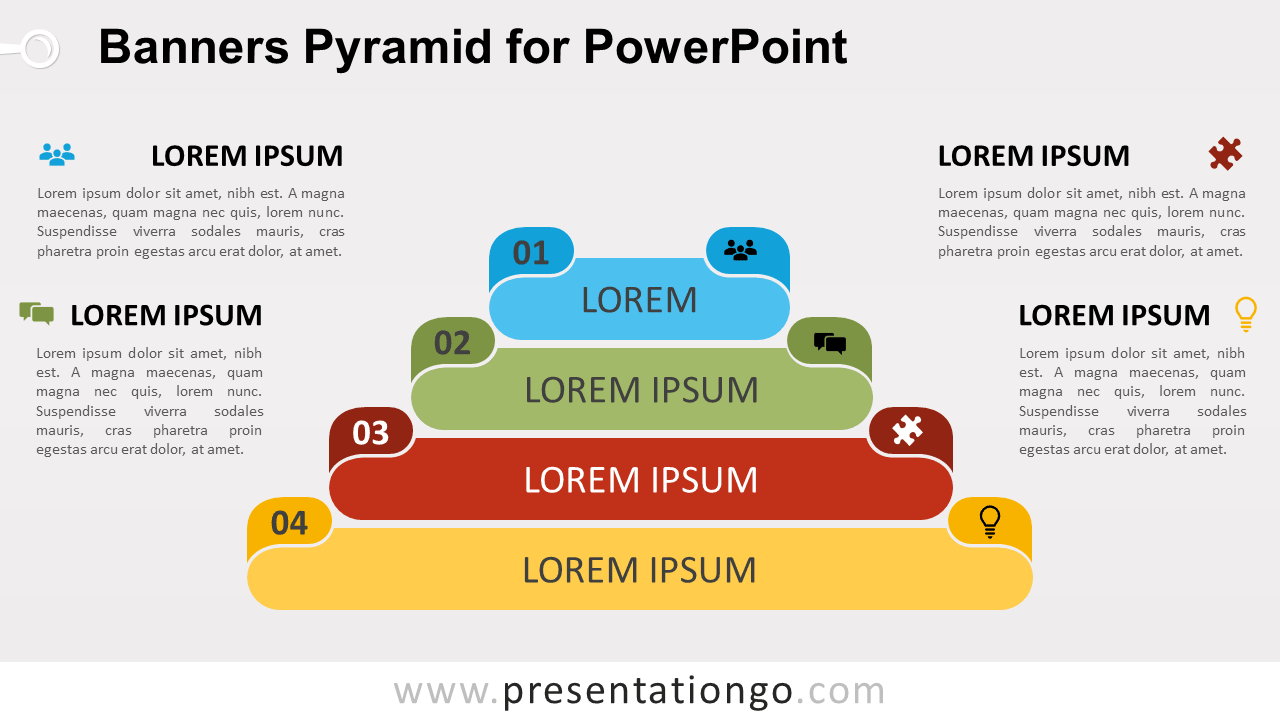 Free Banners Pyramid Diagram for PowerPoint