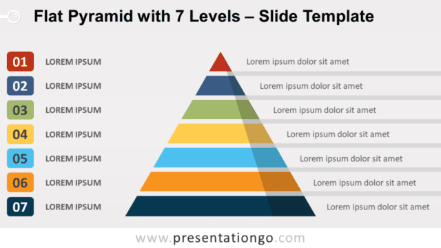 Flat Pyramid with 7 Levels for PowerPoint and Google Slides Free Flat Pyramid with 7 Levels for PowerPoint and Google Slides