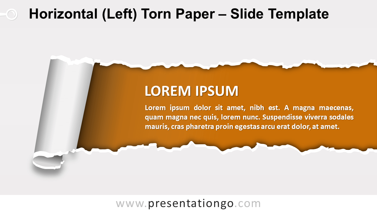 Horizontal Left Torn Paper for PowerPoint and Google Slides